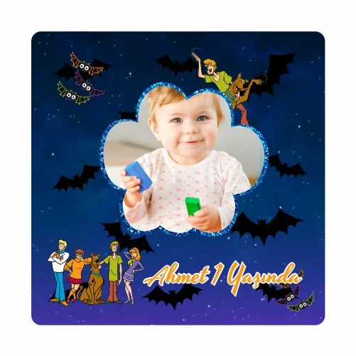 Scooby Doo Temalı Doğum Günü Magneti